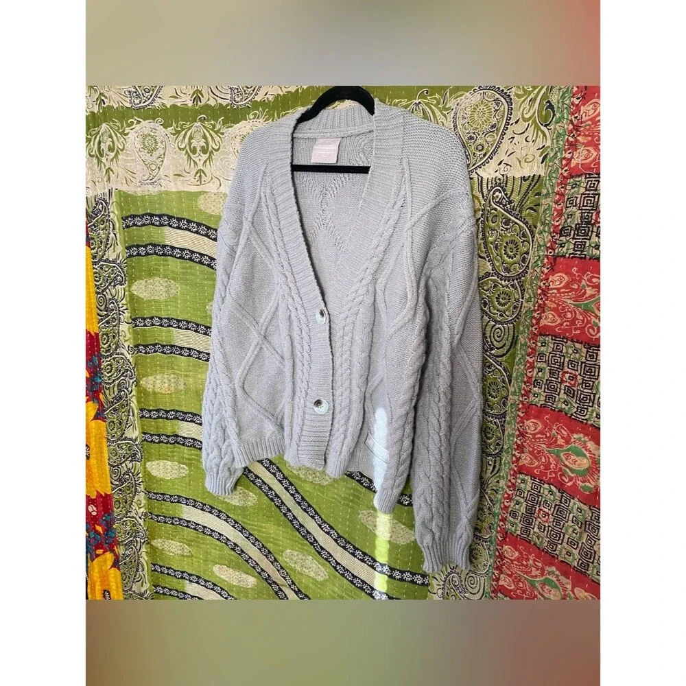 Taylor Swift The Tortured Poets Department Gray Cardigan Size Medium/ Large